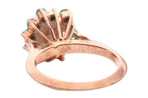 Lot 87 - A turquoise and cultured pearl dress ring, of...