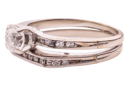 Lot 181 - A diamond-set ring, composed of a split shank...