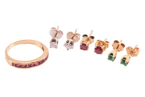 Lot 132 - A collection of gem-set jewellery; comprising...