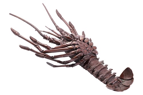 Lot A large Japanese patinated bronze Jizai...