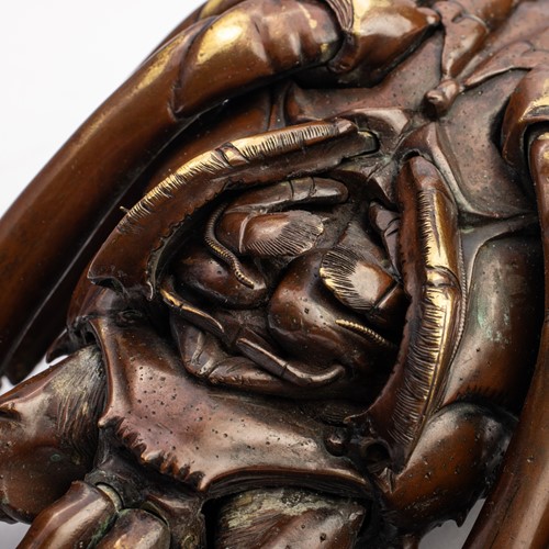 Lot A large Japanese patinated bronze Jizai...