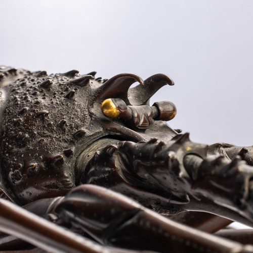 Lot A large Japanese patinated bronze Jizai...