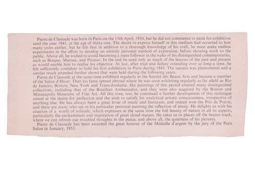 Lot 5 - Pierre de Clausade (French 1910-1976) 'Contre...