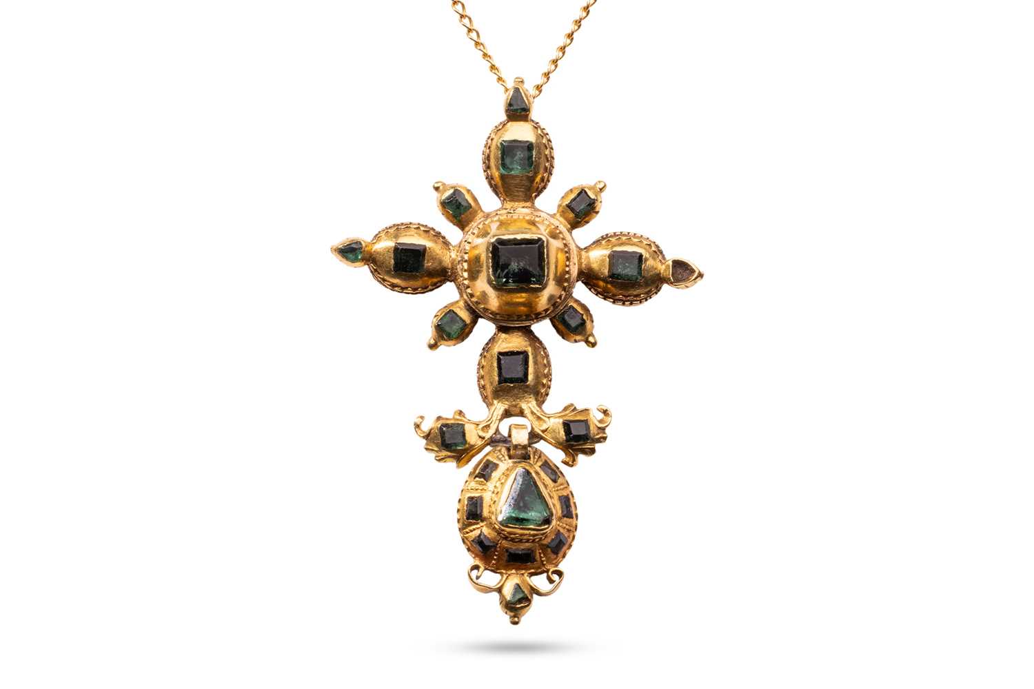 Lot A Spanish late 18th-century cross pendant, the...