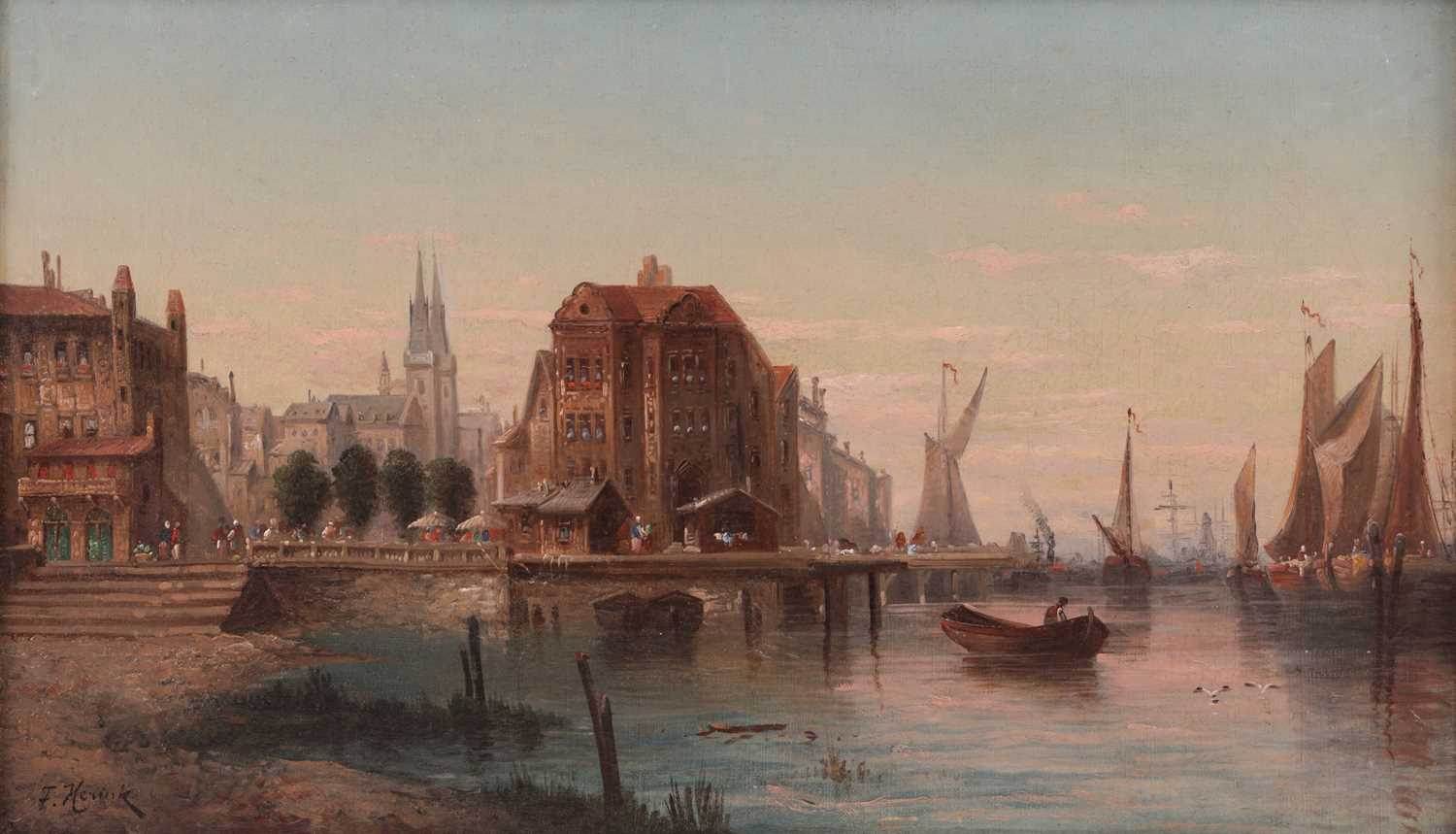 Lot 18 - Karl Kaufmann (Austrian 1843-c.1902) River...