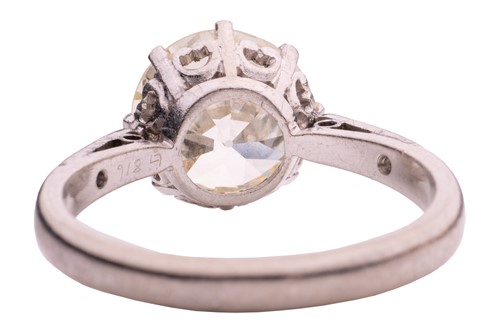 Lot 103 - A diamond solitaire ring; comprising a...