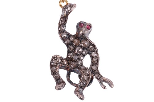 Lot 87 - A gem-set novelty brooch depicting two monkeys;...