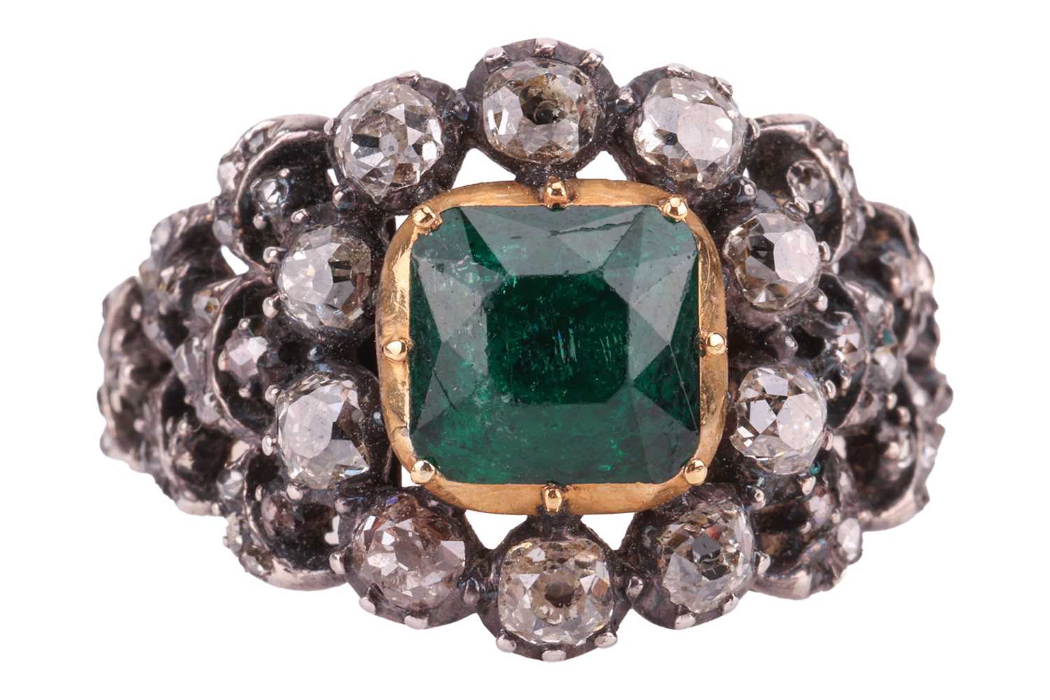 Lot 235 - A late 18th Century emerald and diamond...