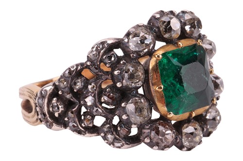 Lot 235 - A late 18th Century emerald and diamond...