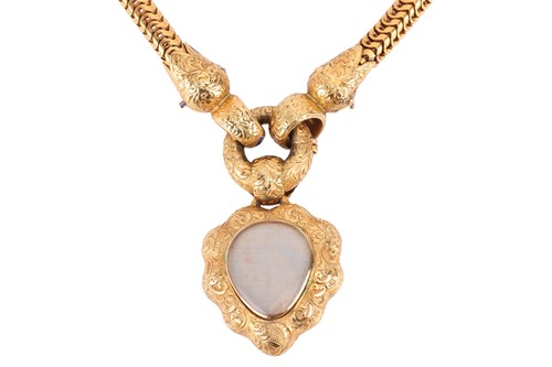 Lot 101 - A mid-Victorian diamond-set blue enamel heart...