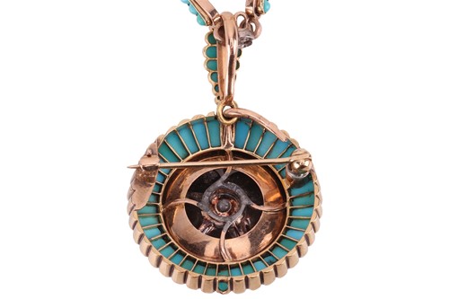 Lot 237 - A Victorian gem-set pendant on chain; the...