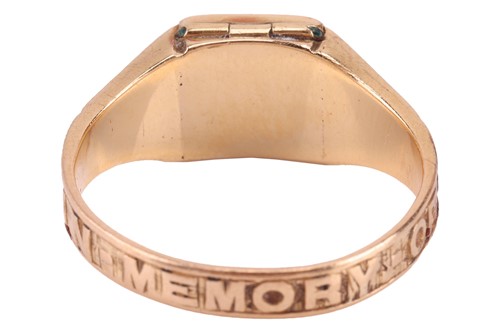 Lot 93 - An 18ct gold split pearl and black enamel...