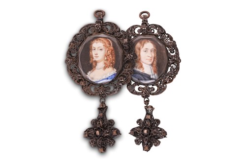 Lot 104 - British School (possibly 17th century) Pair of...