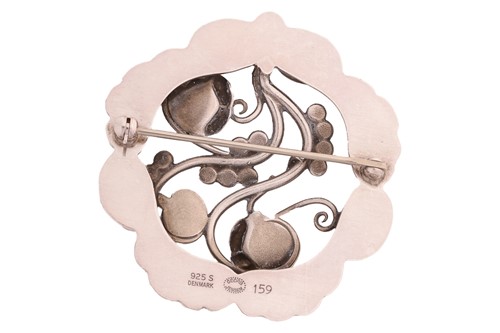 Lot 245 - Georg Jensen - a ‘Moonlight Blossom’ brooch,...