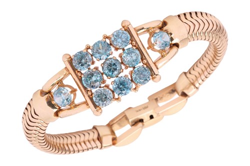 Lot A zircon-set bracelet by William Barthman, the...