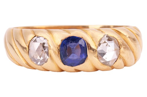 Lot A sapphire and diamond-set ring, comprising an...
