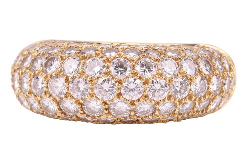 Lot A diamond bombé ring, with an estimated total...