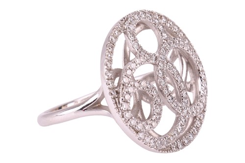 Lot 60 - DeBeers - a diamond-set circular ring in 18ct...