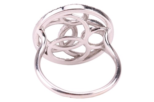 Lot 60 - DeBeers - a diamond-set circular ring in 18ct...