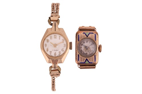 Lot 69 - Two 9ct gold watches; The first a Vertex 9ct...