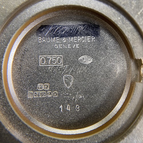 Lot 264 - Baume & Mercier 18ct Gold Wrist Watch...