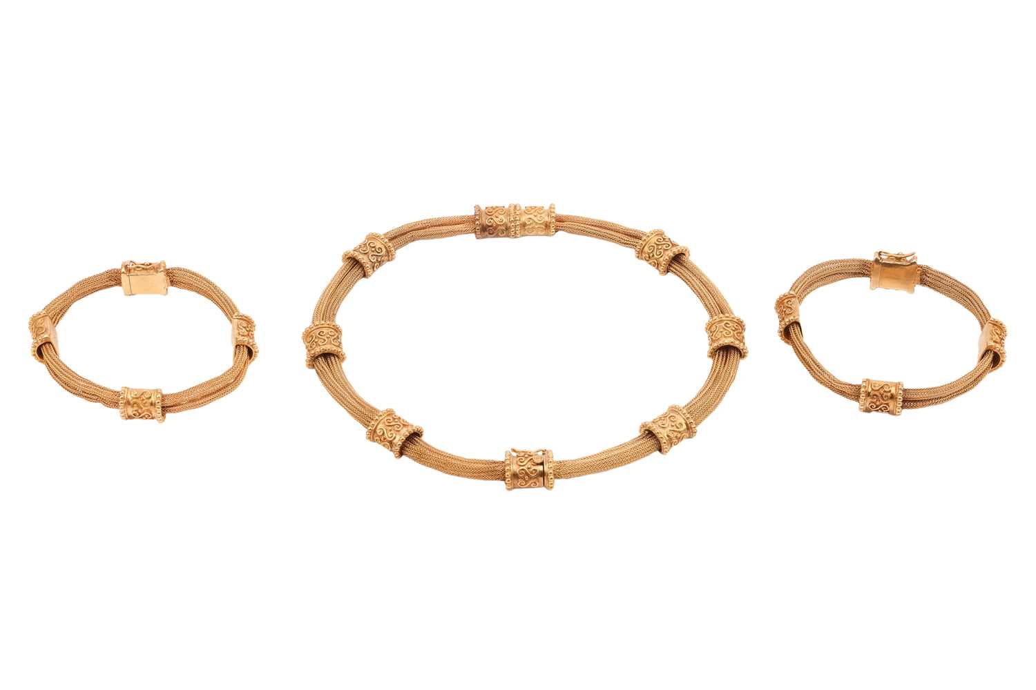 Lot 236 - A Grecian necklace along with a pair of...