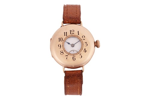 Lot Waltham A 9ct Gold Half-Hunter Trench Watch...