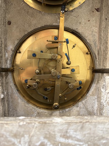 Lot 109 - A French black slate and green variegated...