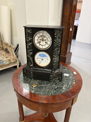 Lot 109 - A French black slate and green variegated...