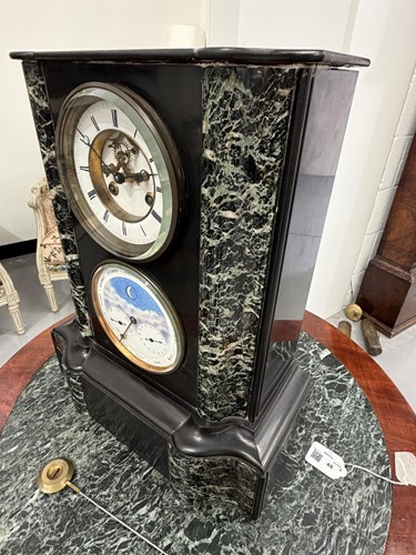 Lot 109 - A French black slate and green variegated...