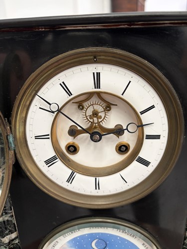 Lot 109 - A French black slate and green variegated...