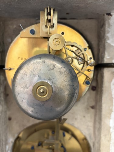 Lot 109 - A French black slate and green variegated...