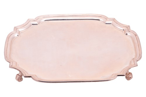Lot 363 - A Britannia standard silver salver of shaped...