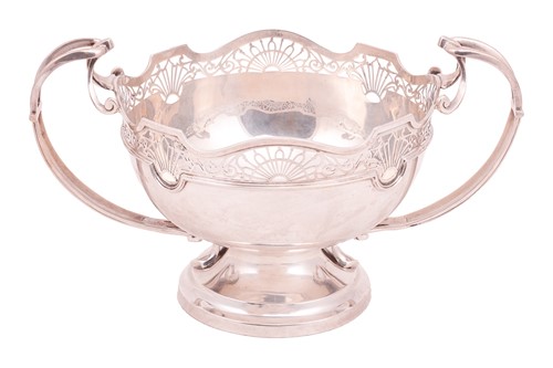 Lot 366 - A silver twin-handled pedestal bowl, by Henry...