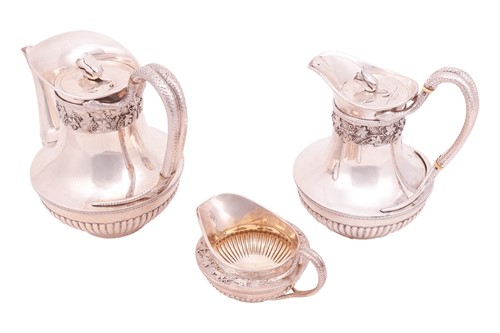 Lot 370 - A silver three-piece tea service, by...