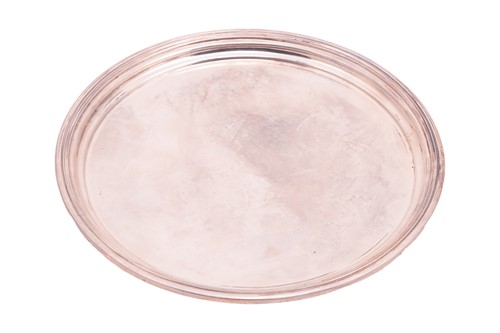 Lot 265 - A plain silver waiter, by Walker & Hall,...