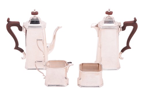 Lot 376 - A three-piece Brittania standard silver...