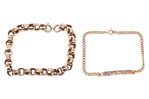 Lot 11 - Two chain bracelets; the first comprised of...