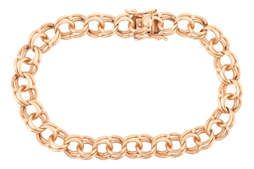 Lot A fancy link bracelet, in yellow metal marked '...