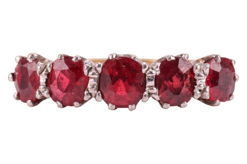 Lot A five-stone ring, set with five graduating...