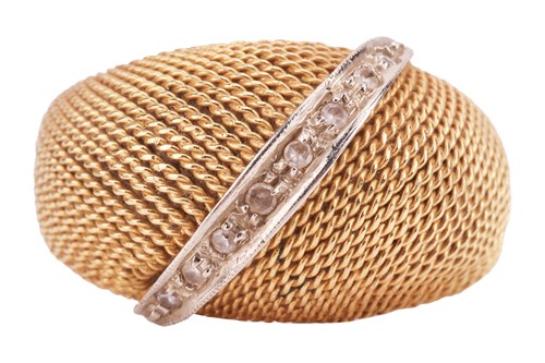 Lot A diamond set bombe ring, of domed design,...