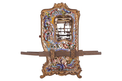 Lot 43 - An unusual French Champlevé enamel carriage...