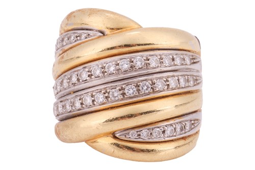 Lot 150 - A diamond-set dress ring, of overlapping...