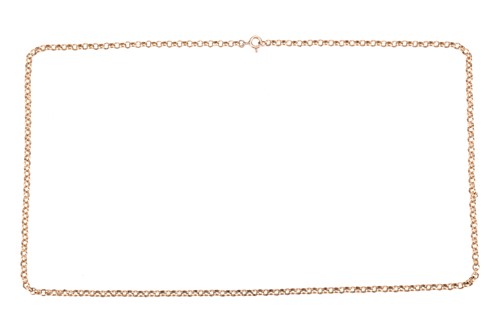 Lot 204 - A belcher link necklace, completed with a...
