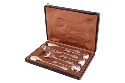 Lot 340 - A French white metal canteen for twenty-four...