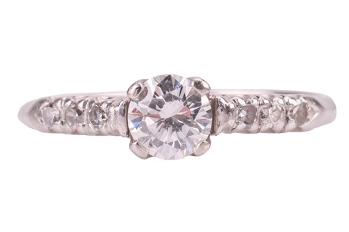 Lot 219 - A diamond engagement ring, with an estimated...
