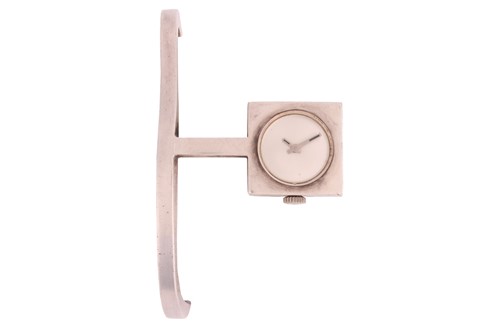 Lot 261 - Claude Momiron - a silver watch bangle of...