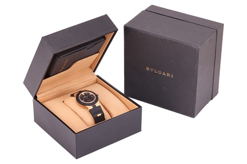 Lot 300 - Bulgari Diagono 18ct Gold & Titanium Wrist...