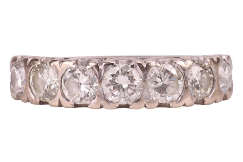 Lot 159 - A diamond half-eternity ring in 18ct white...