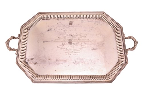 Lot 331 - A large, heavy-gauge silver rectangular...